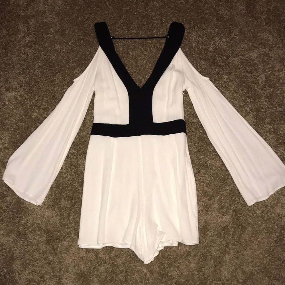 White and Black Dressy Romper